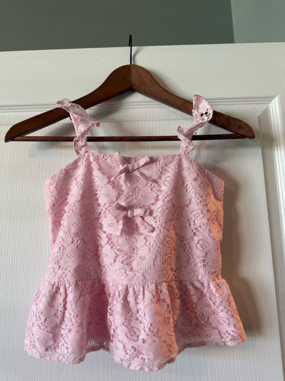 abercrombie kids Pink Smocked Top with Bow Detail